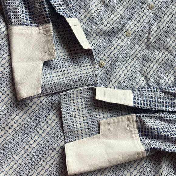 Robert Graham Intricate Geometric Weave Pattern French Cuff Button-Up Shirt XL - Picture 4 of 13